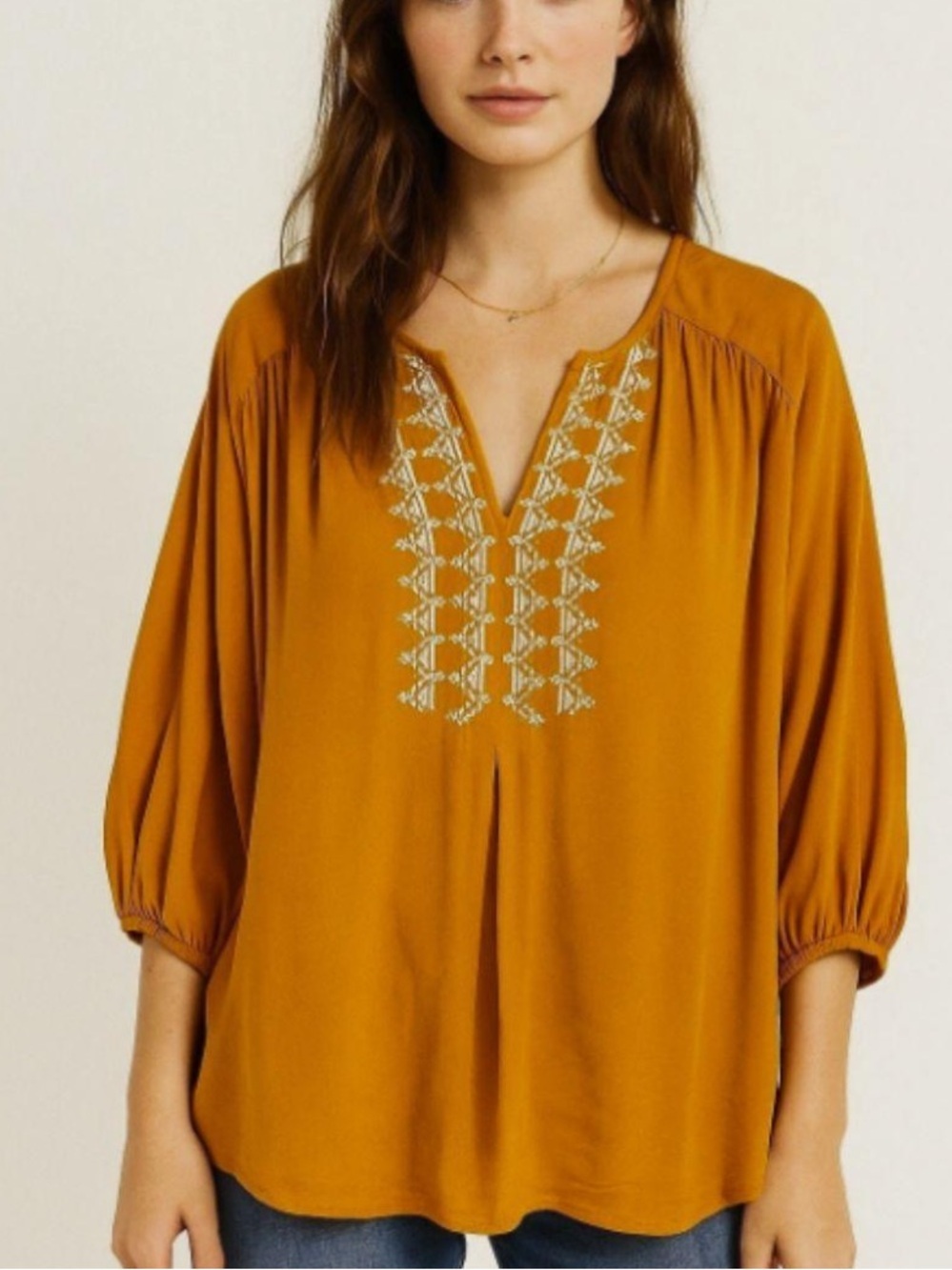 Anthropologie DOLAN LEFT COAST Alvia Peasant Top SIZE XS Color Gold - Picture 1 of 6